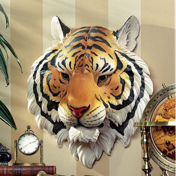 Indochinese Tiger Wall Hanging Sculpture